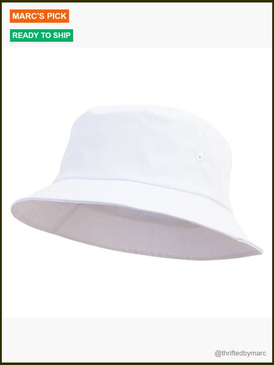 Big Size Cotton Twill Bucket Hat with Drawstring - Outdoor Sun Protection